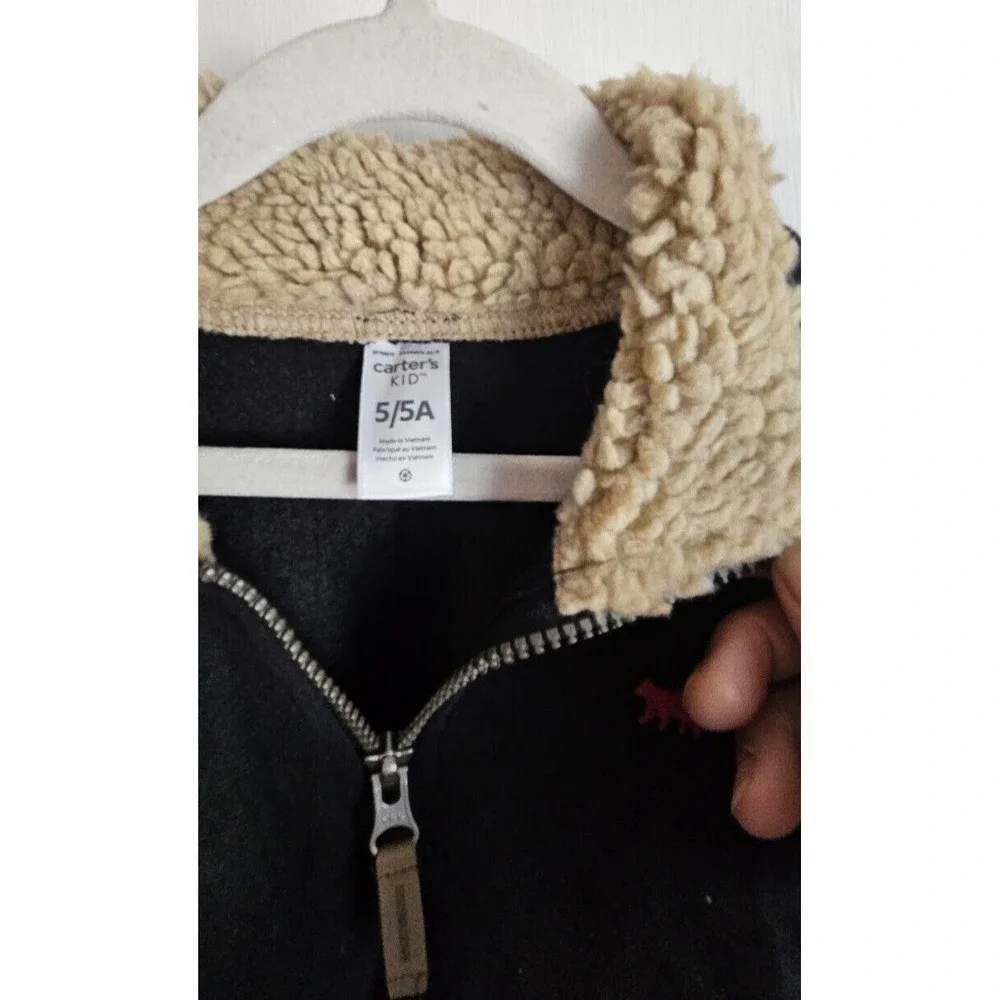 NWT‎ Carter's kid faux fur sherpa collar fleece pullover sweater sz 5/5A